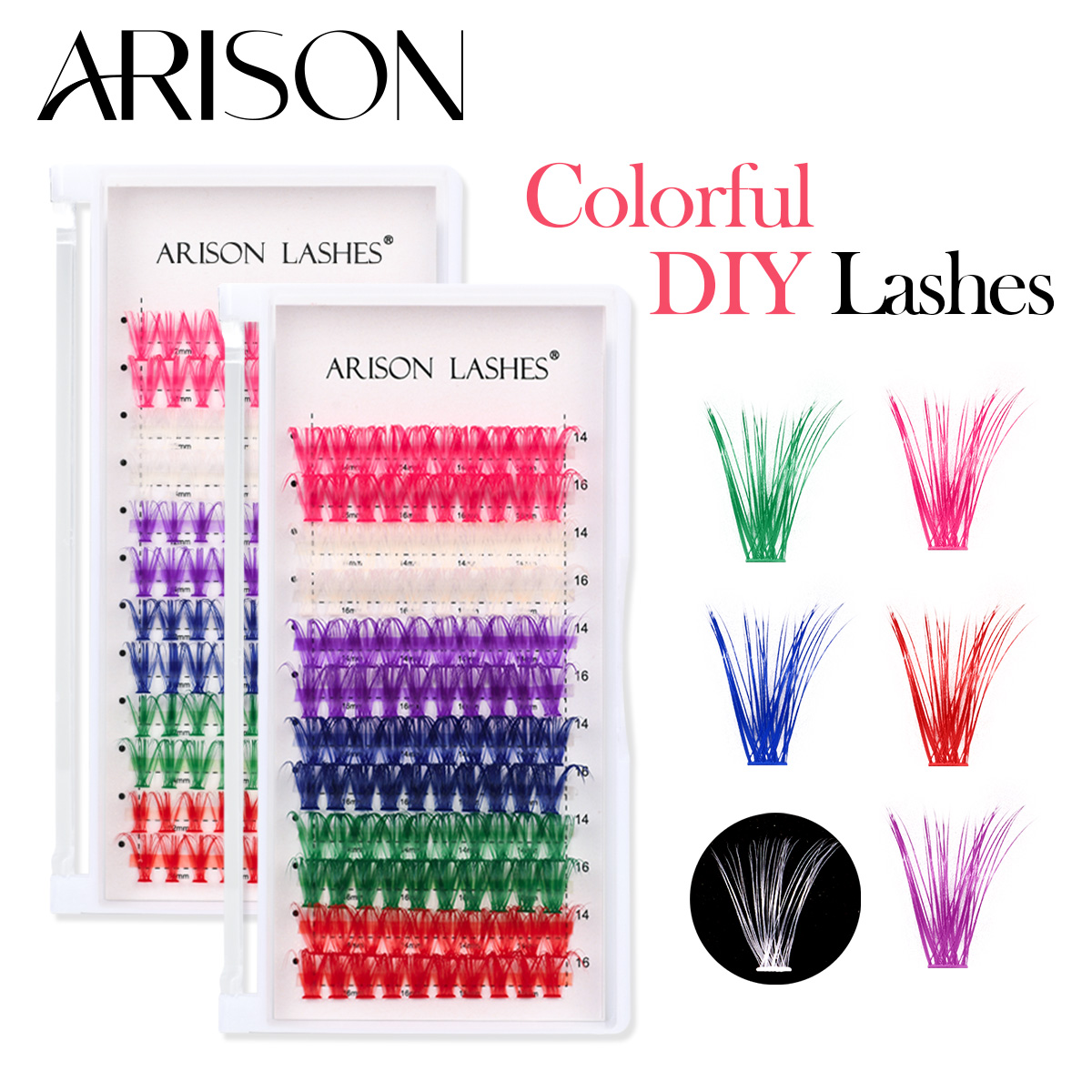 Funny Eyelash Extension - ARISON 12 filas de pestañas de