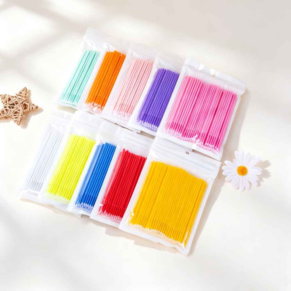 Eyelash Extension Remover - 100 unidades de microcepillos desechables para