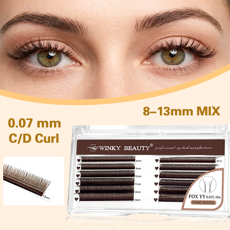 Eyelash Extension Y Shape - Pestañas Postizas Winky Beauty Brown Fox
